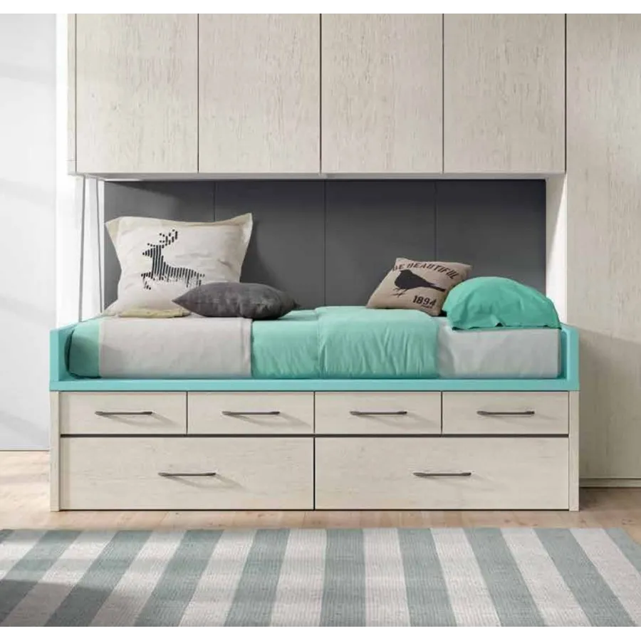 Nido con cuatro cajones y dos contenedores con bañera de perfil bajo