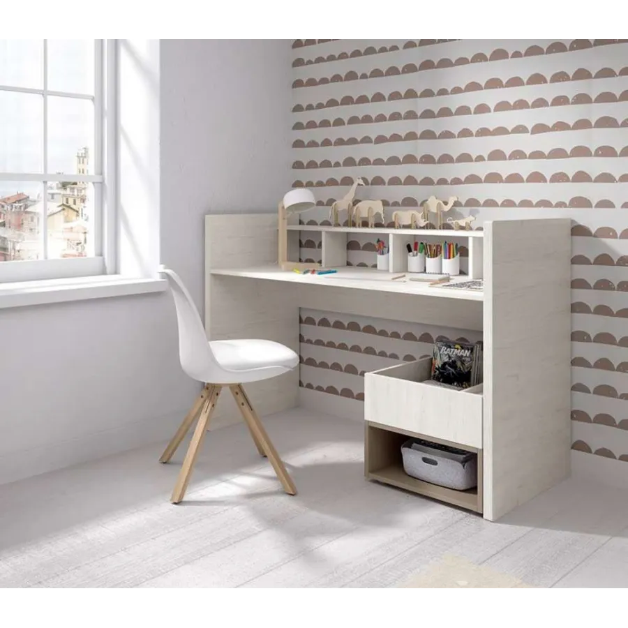 Composición armario y cuna convertible a dos camas nido