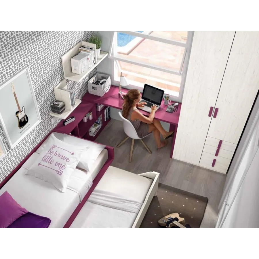 Habitacion juvenil con armario