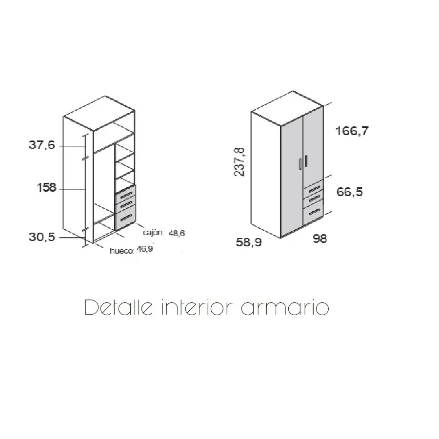 Habitacion juvenil con armario