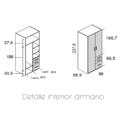 Habitacion juvenil con armario