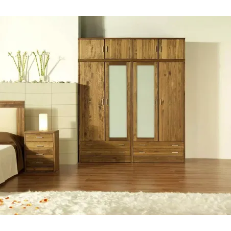 Armario Nova 4 puertas macizas con cristal y altillo