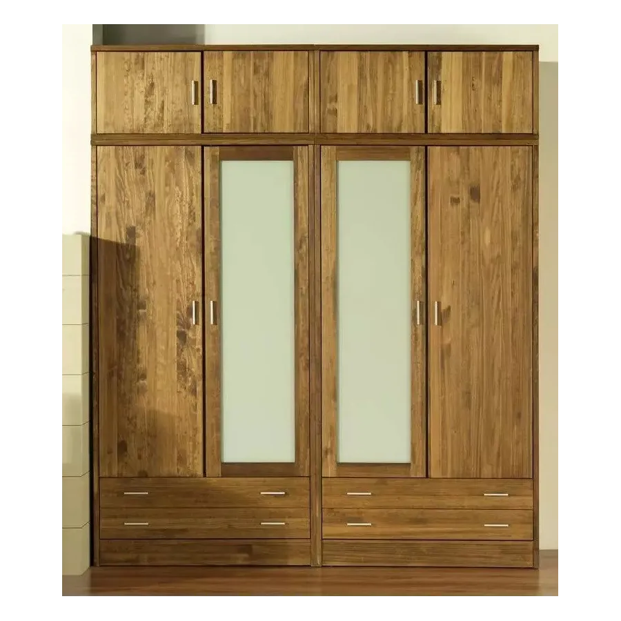 Armario Nova 4 puertas macizas con cristal y altillo