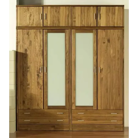 Armario Nova 4 puertas macizas con cristal y altillo