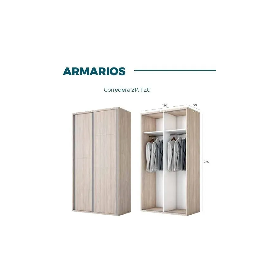 Armario puertas corredera 120 cm.