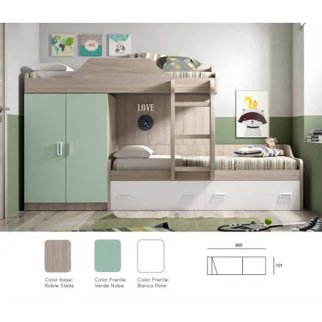 Cama tren con armario de oferta