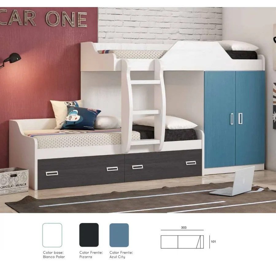 Cama tren con armario de oferta