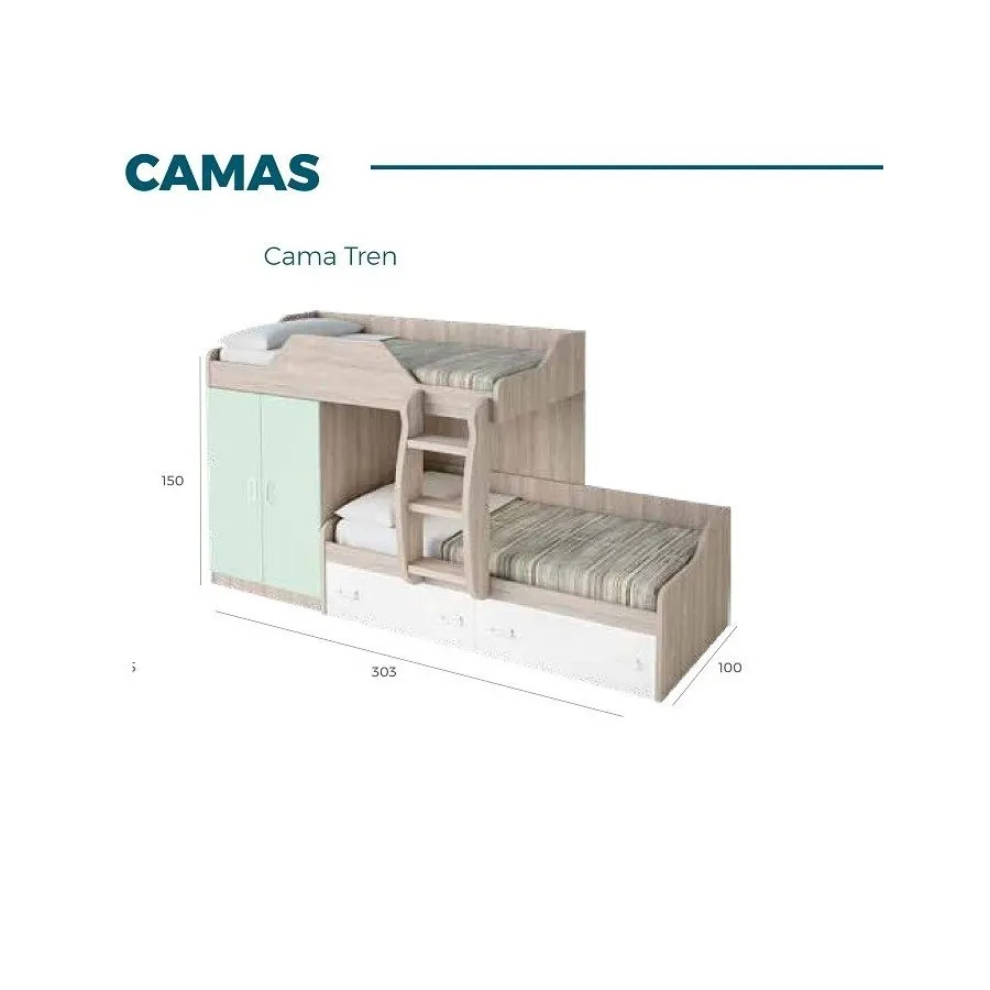 Cama tren con armario de oferta