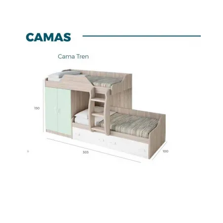Cama tren con armario de oferta