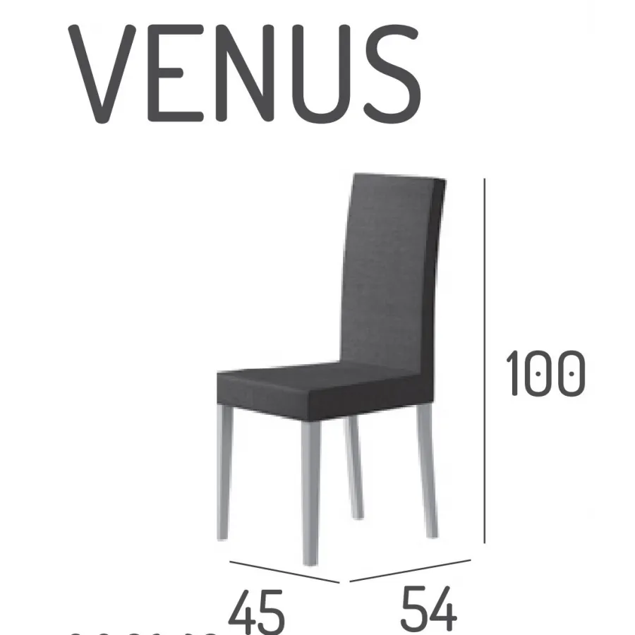 Silla tapizada pata recta Venus
