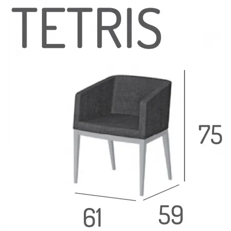 Sillón tapizado Tetris de diseño moderno