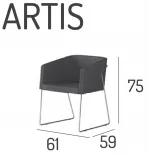 Sillón tapizado Artis con estructura metálica personalizable