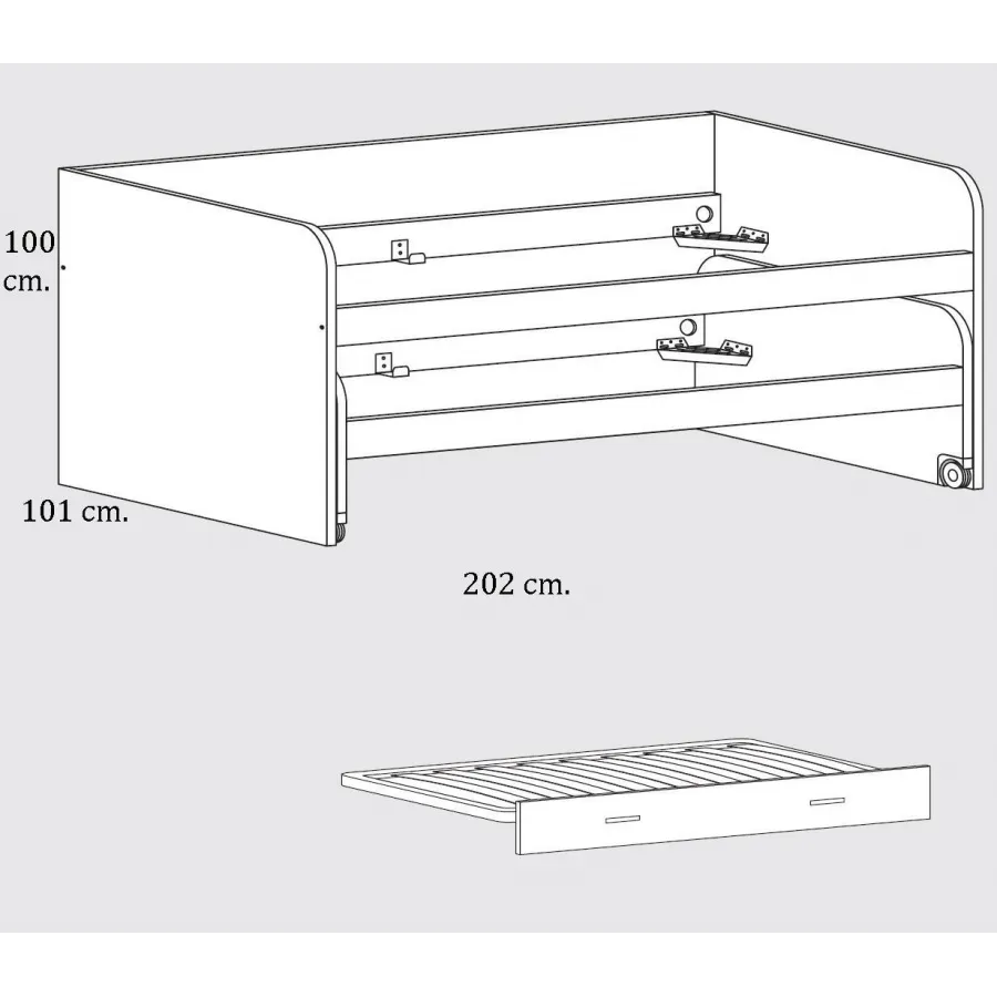 COMA COMPACTA JUVENIL CON 3 CAMAS