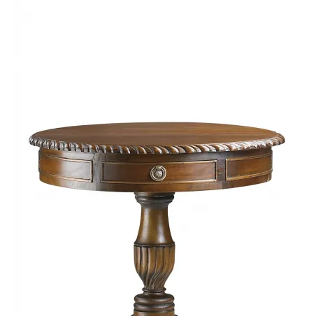 MESA VINTAGE REDONDA CHIPPENDALE 2 CAJONES en Mueblesguadalhorce.es