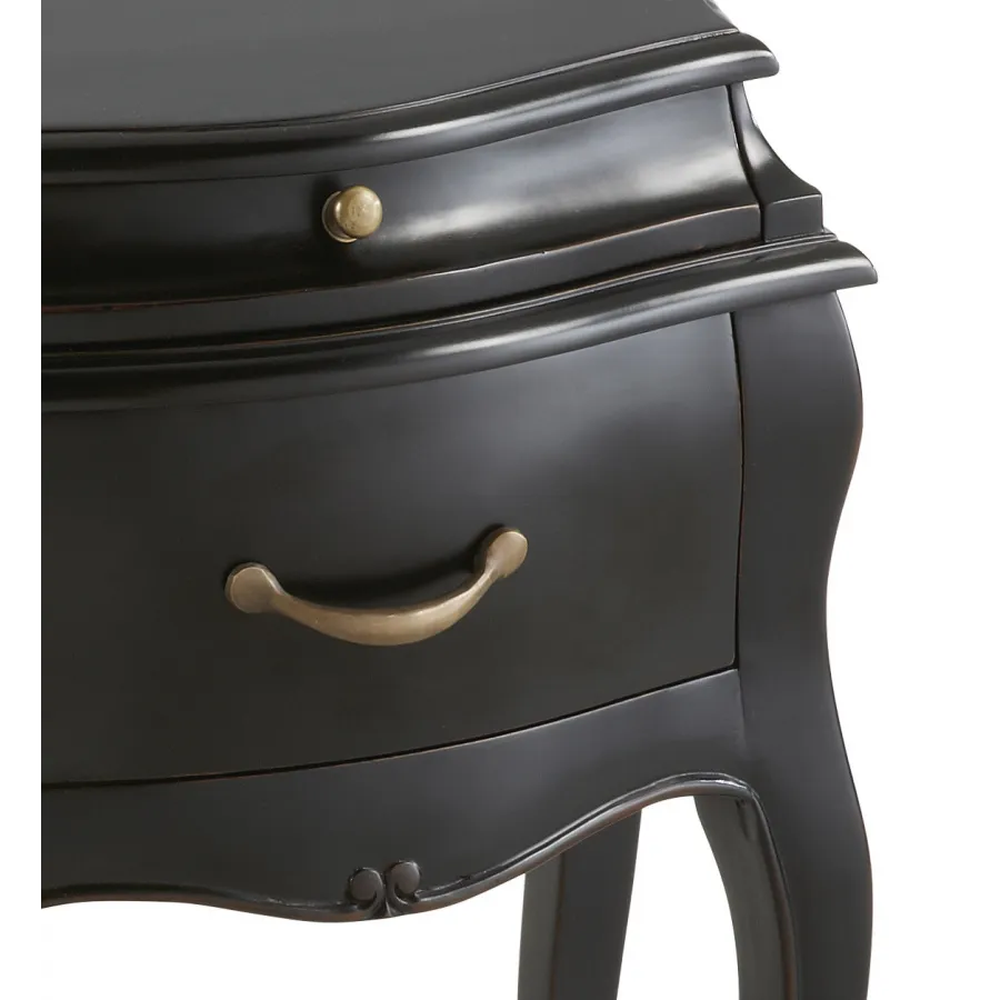 MESITA VINTAGE NEGRA 2 CAJONES en Mueblesguadalhorce.es