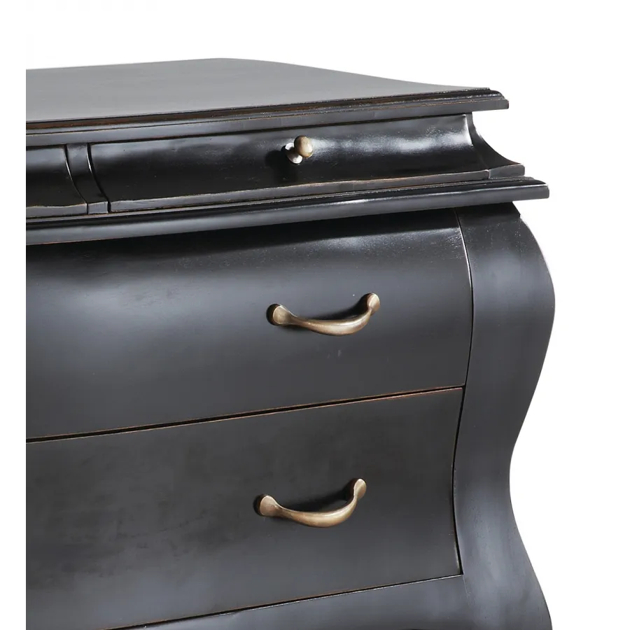 COMODA VINTAGE NEGRA 4 CAJONES en Mueblesguadalhorce.es