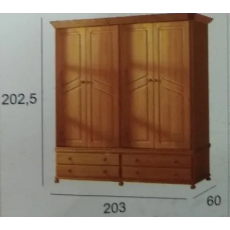 Armario Provenza 4 puertas en MuebleDescanso.com