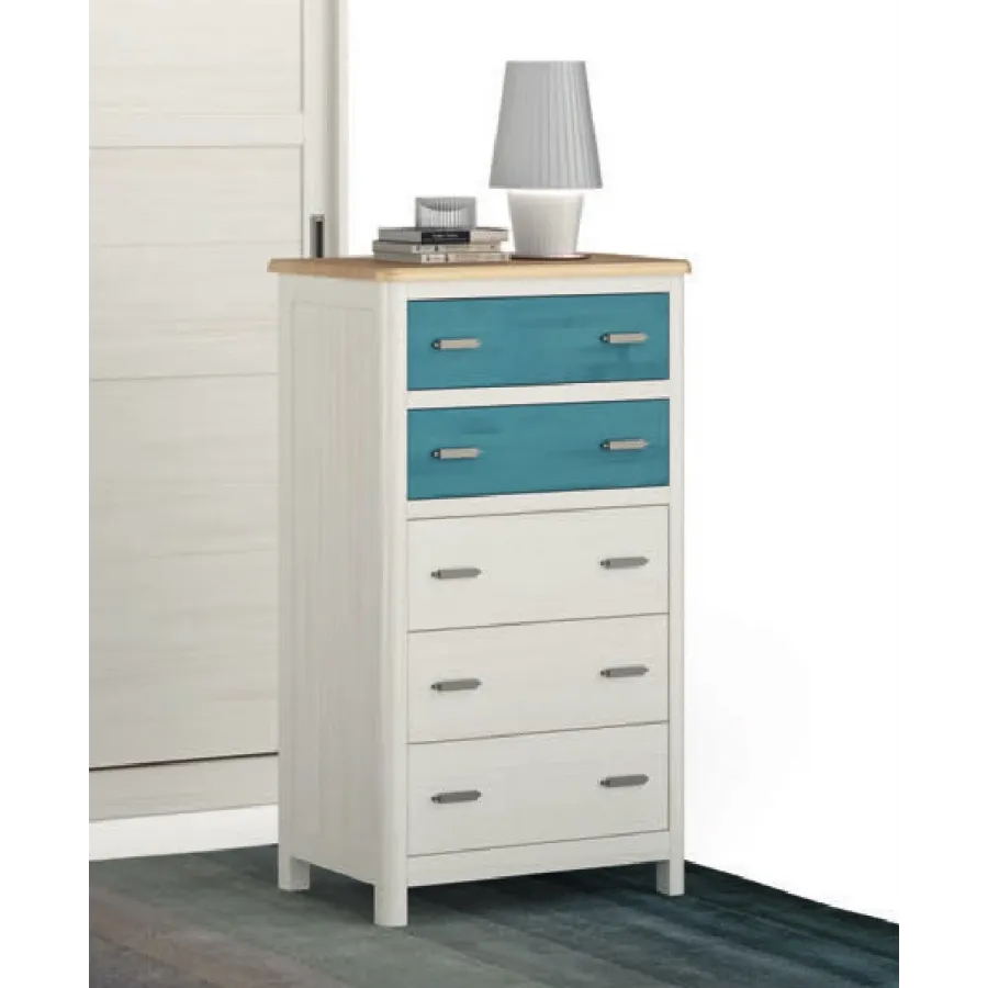 Sinfonier cinco cajones colonial en MuebleDescanso.com