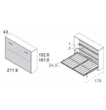 Abatible horizontal 150 con estanterías f43