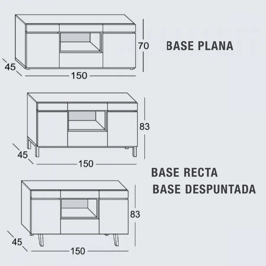 Aparador Zoe 150 cm. en MuebleDescanso.com