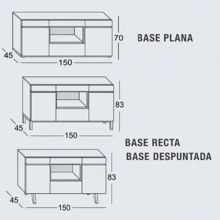 Aparador Zoe 150 cm. en MuebleDescanso.com