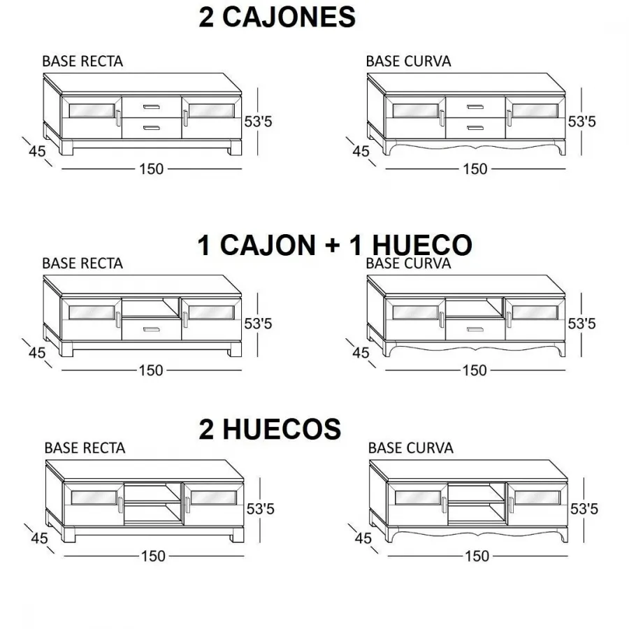 Mesa tv 2P2C contemporáneo en Mueblesguadalhorce.es