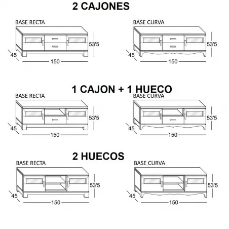 Mesa tv 2P2C contemporáneo en Mueblesguadalhorce.es