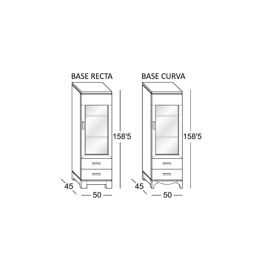 Vitrina baja contemporánea 1 puerta en Mueblesguadalhorce.es