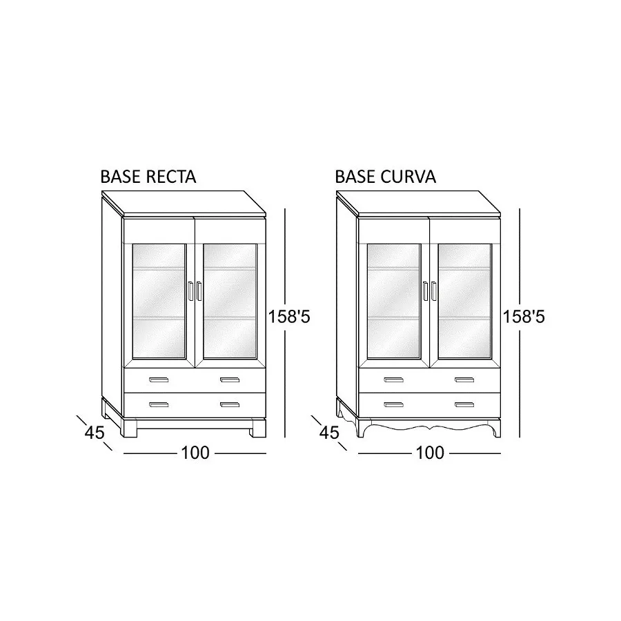 Vitrina baja contemporánea 2 puertas en Mueblesguadalhorce.es