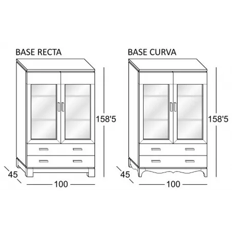 Vitrina baja contemporánea 2 puertas en Mueblesguadalhorce.es