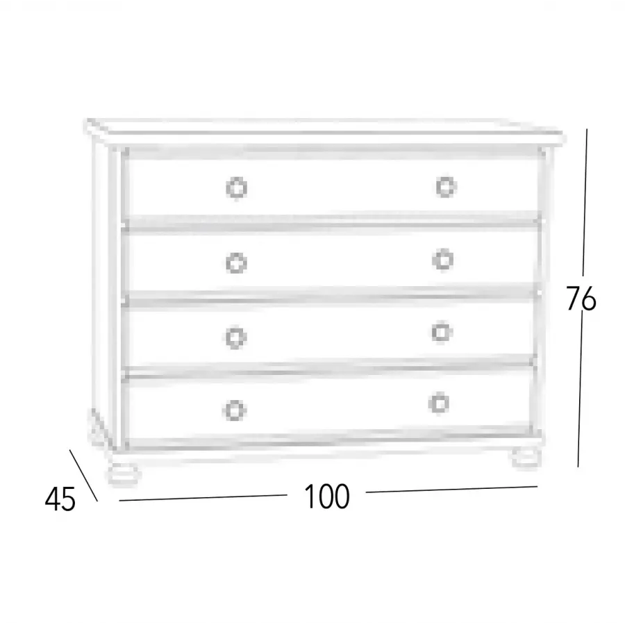 Cómoda Provenza 4C  en Mueblesguadalhorce.es