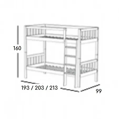 Litera Coral Barras 90 madera maciza en Mueblesguadalhorce.es