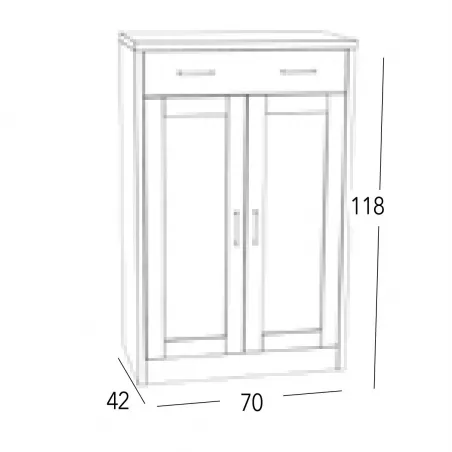 Zapatero Coral 2P 70 en Mueblesguadalhorce.es
