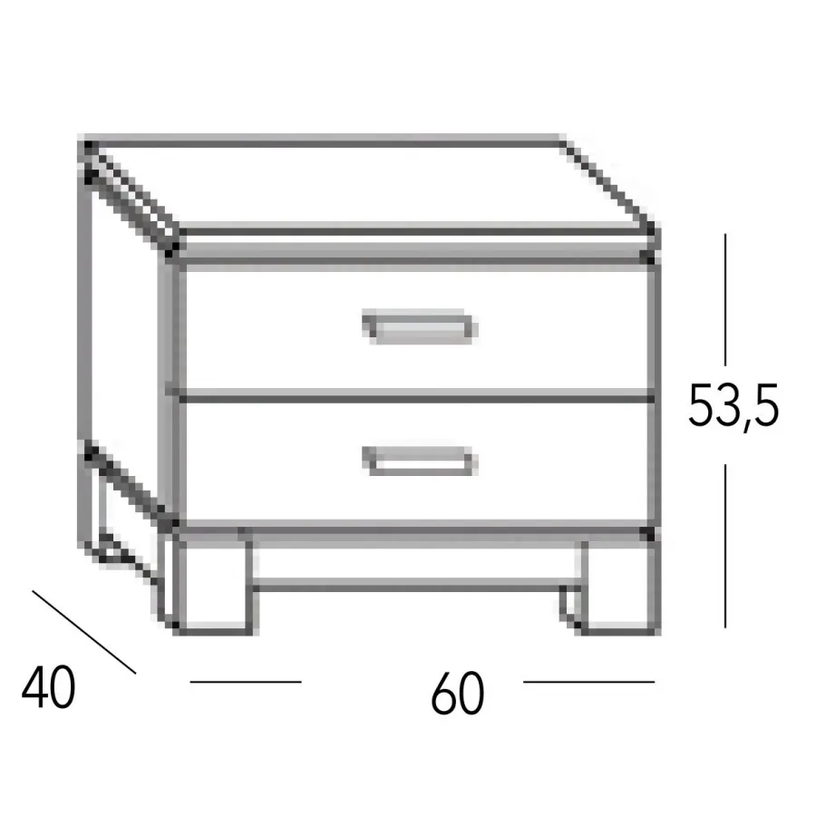 Mesita Vega 60 recta 2C en Mueblesguadalhorce.es