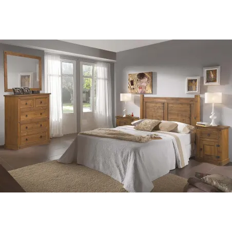 Dormitorio rústico madera maciza