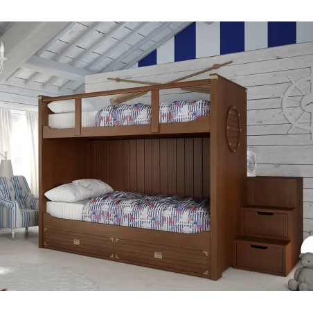 Litera colonial Camarote con escalera de cajones en Mueblesguadalhorce.es