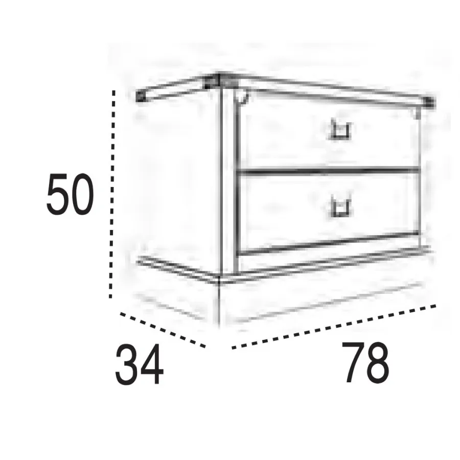 Mesita dos cajones Camarote 78 en Mueblesguadalhorce.es