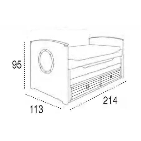 Cama compacta Camarote 105x200 en Mueblesguadalhorce.es