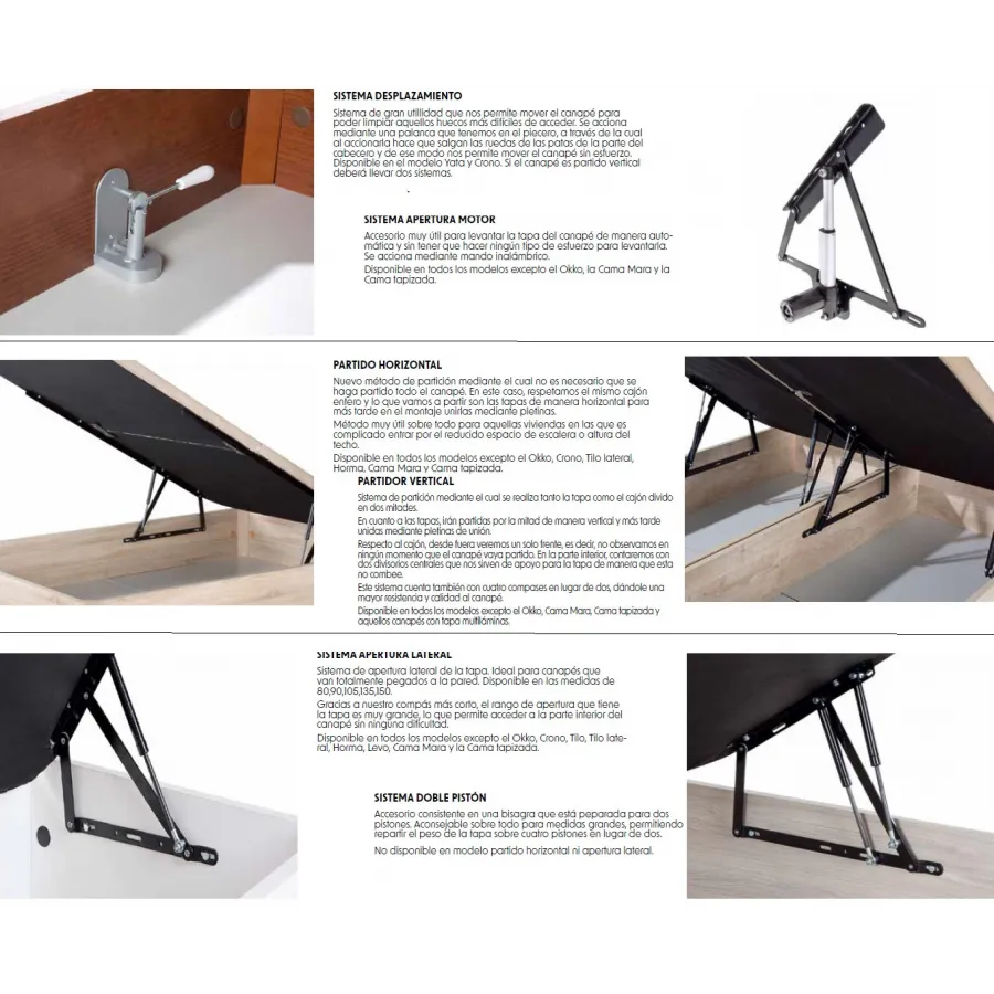 Canapé modelo Crono articulado 1 cuerpo de Cotino en MuebleDescanso.com