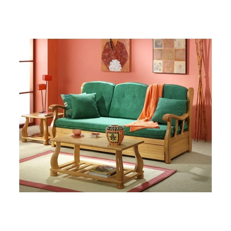 Sofá cama Colonial Moderno en madera maciza