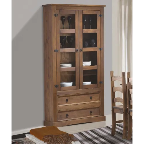VITRINA MADERA MACIZA RÚSTICA