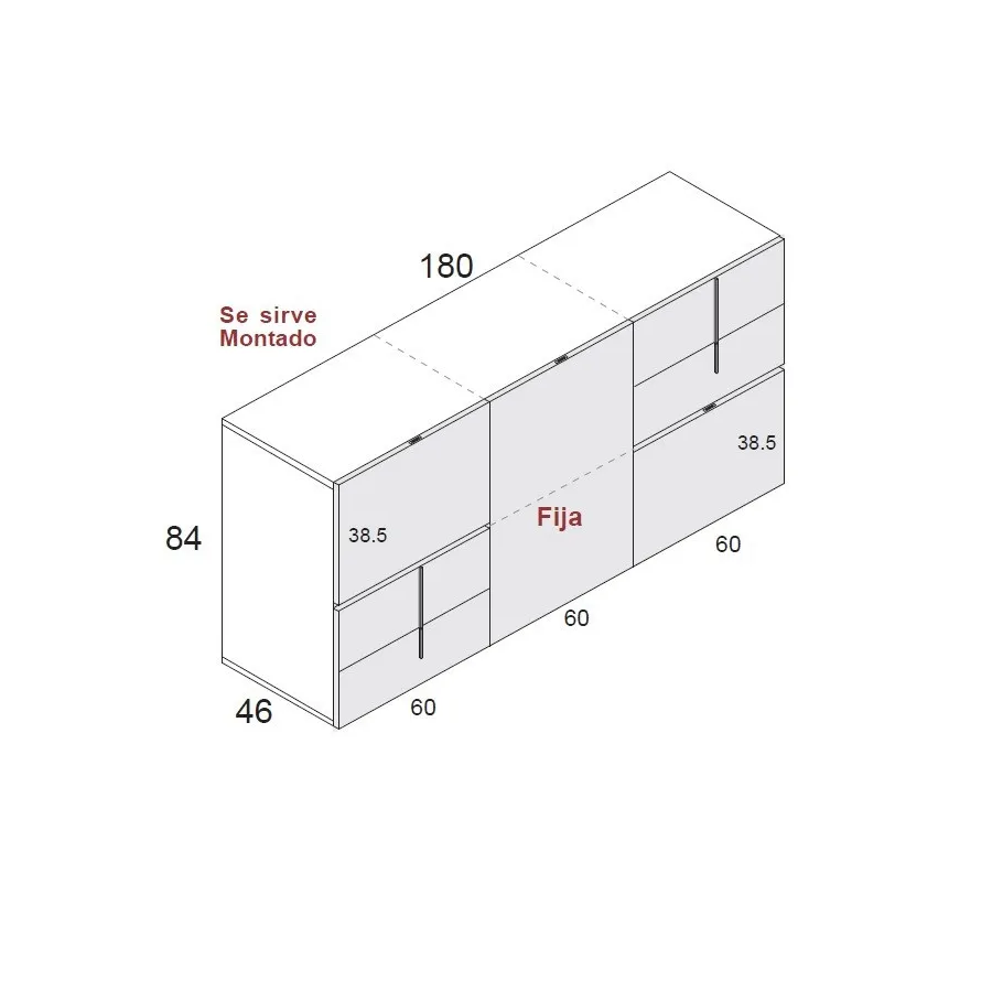 Aparador Class 180 cm. en Mueblesguadalhorce.es