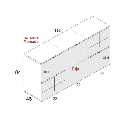 Aparador Class 180 cm. en Mueblesguadalhorce.es