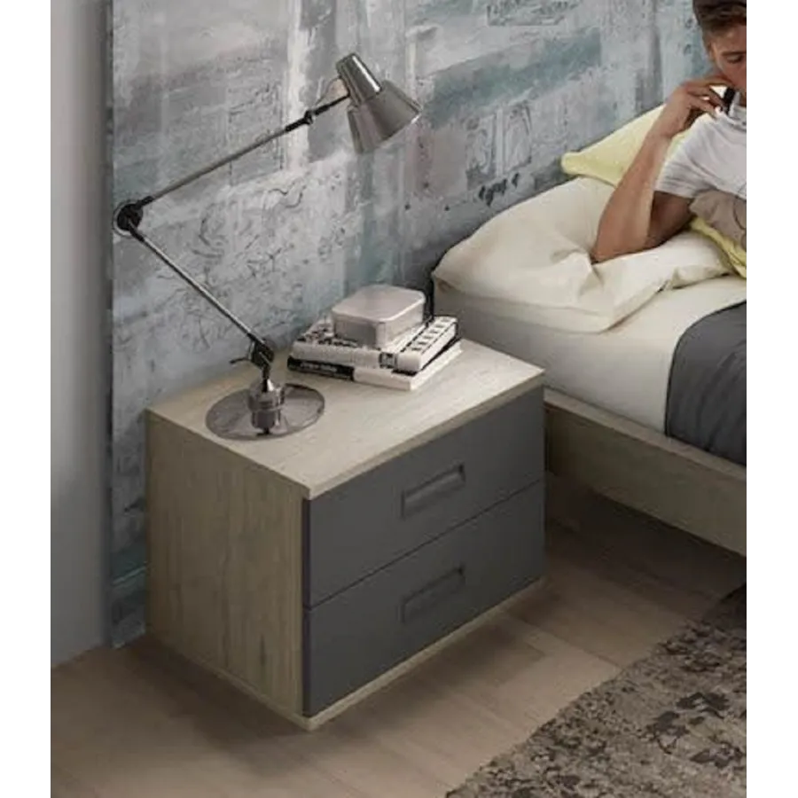 Mesita noche Ros 3 cajones 58 cm.