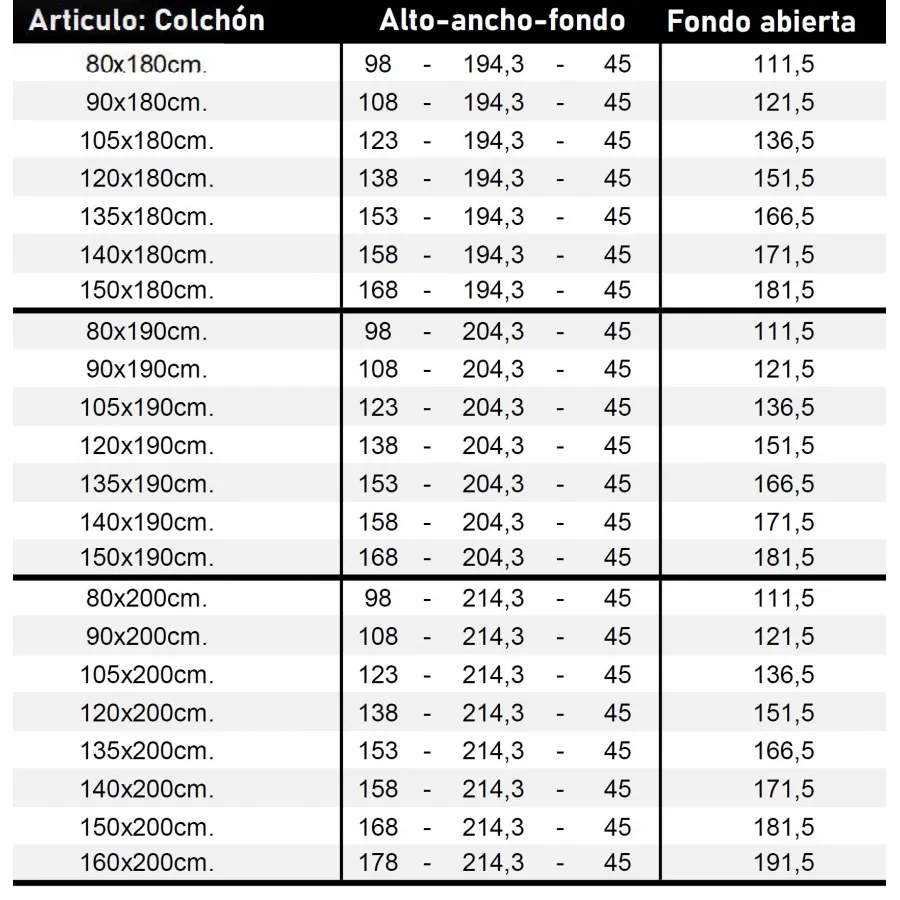 Cama abatible horizontal Space fondo 45