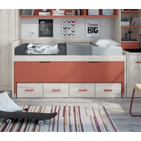 COMPACTO DOS CAMAS 105X190 CON CAJONES