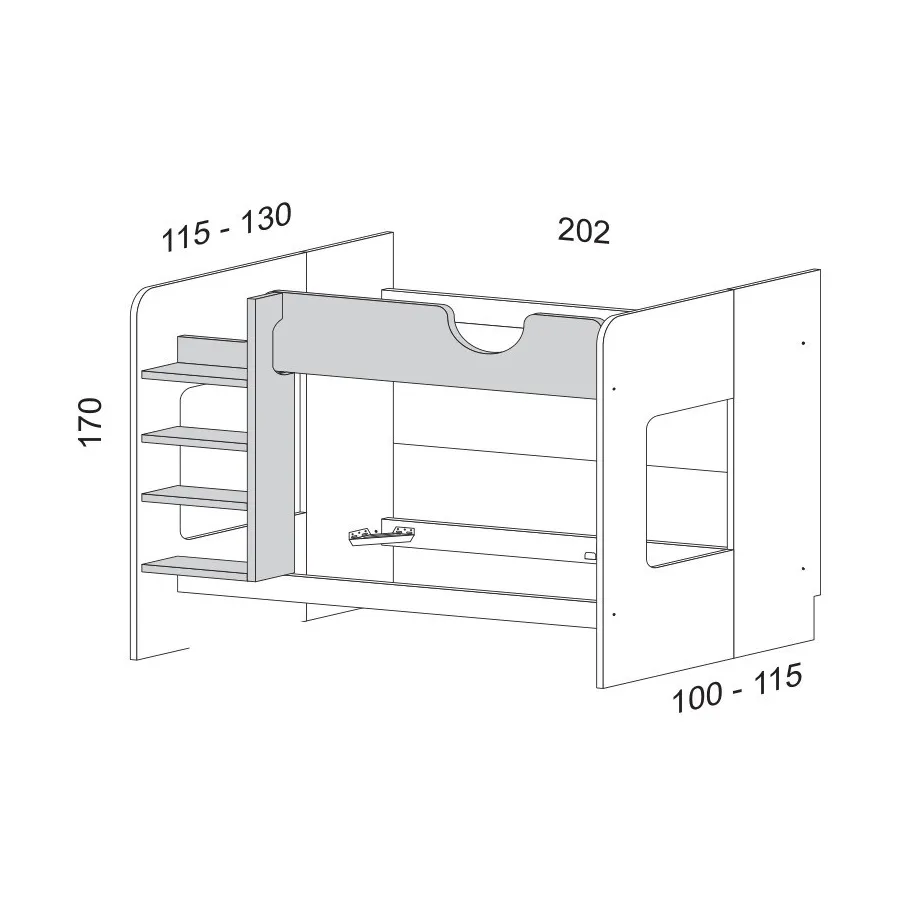 LITERA CON BLOC DE CAJONES