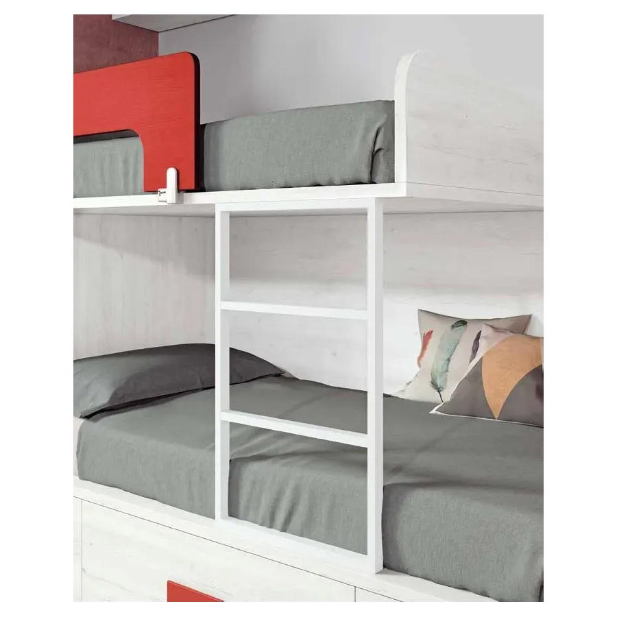 Litera baja con soporte metálico abierto