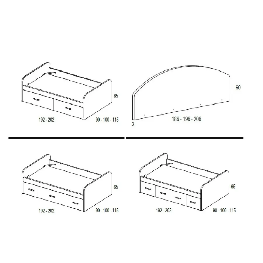 Nido con trasera forma y contenedores autocierre