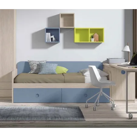 Nido con trasera alta y cajones de ruedas